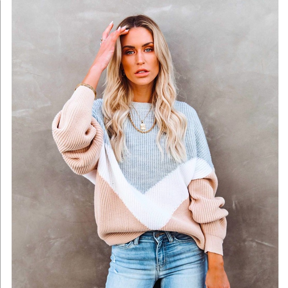 Vici “Give Love A Chance” Chevron Sweater